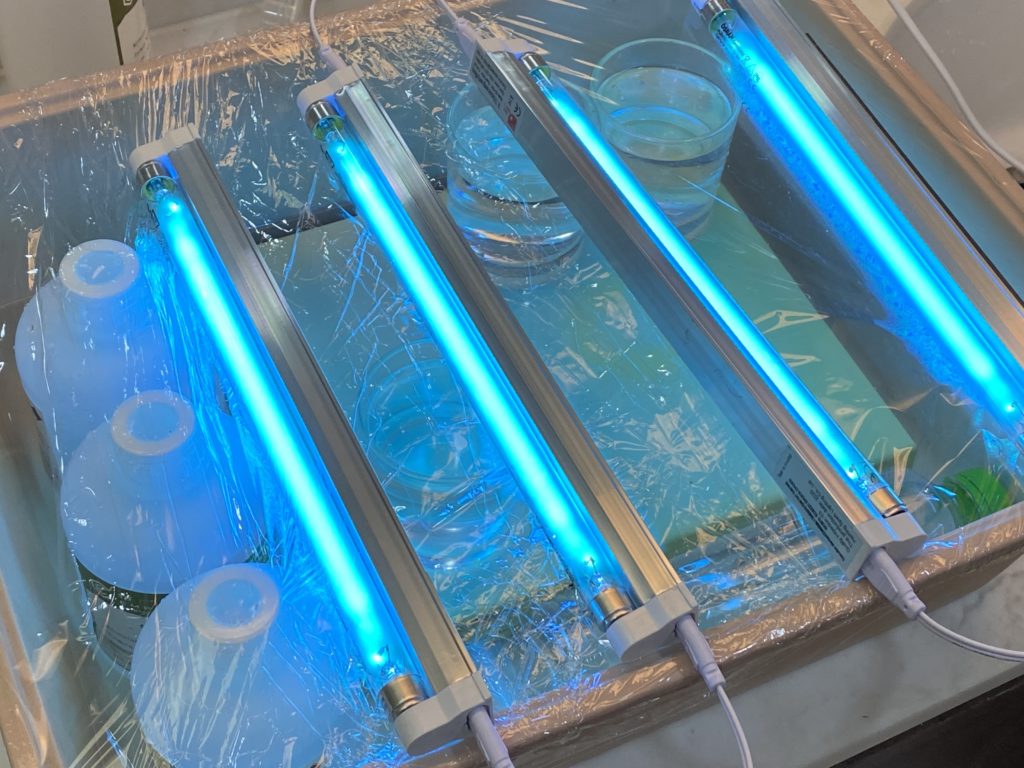 漂白水+紫外線燈